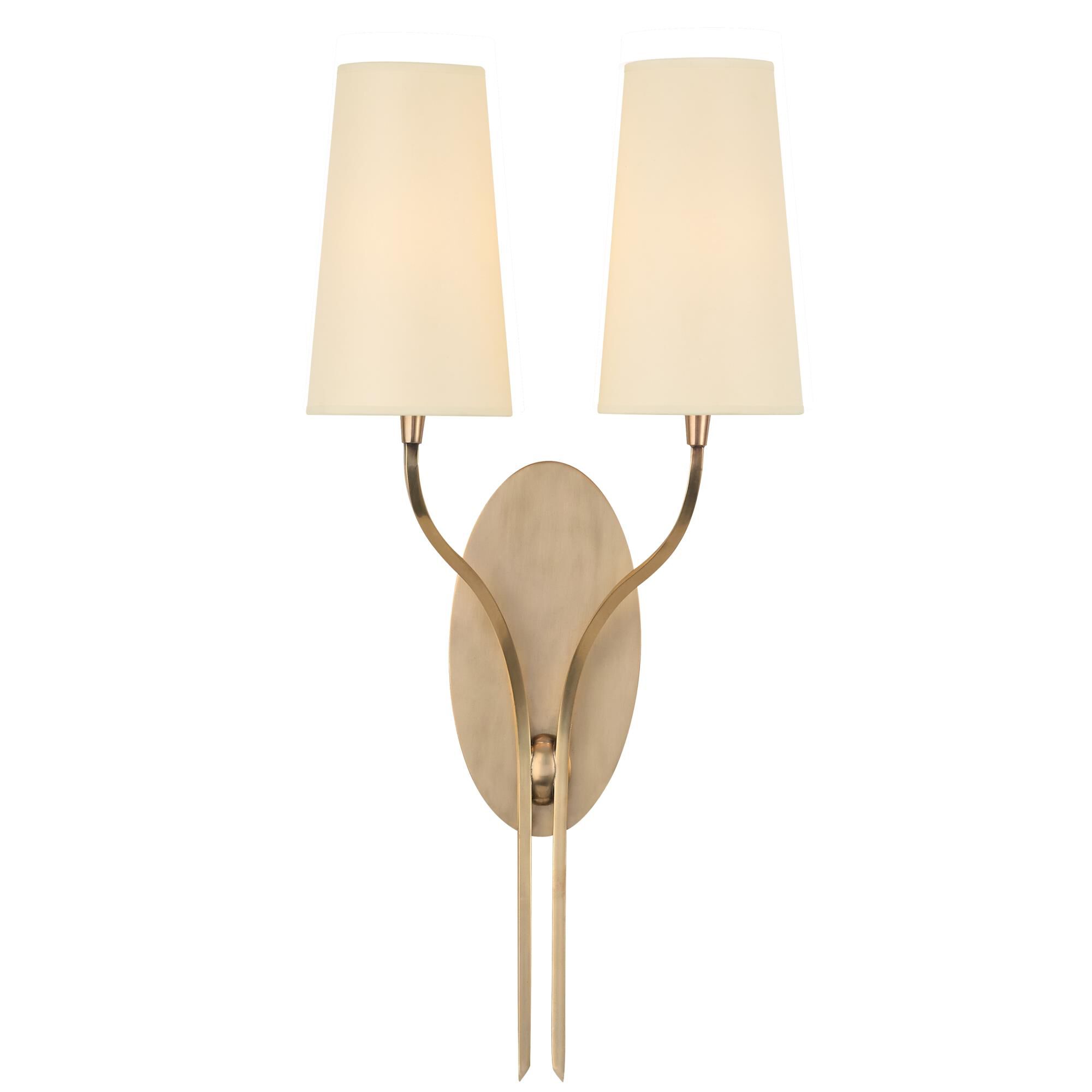 Shown in Aged Brass finish and Cream Eco Paper shade